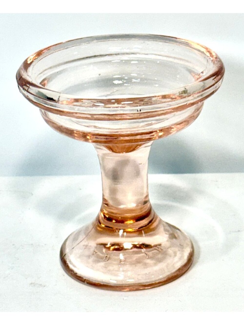 Vintage Fairy Light Bass Pink Glass Pedestal Made in Taiwan BASE ONLY